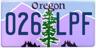 OR license plate 026LPF