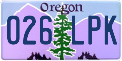 OR license plate 026LPK