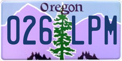 OR license plate 026LPM