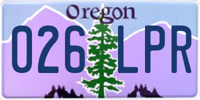 OR license plate 026LPR