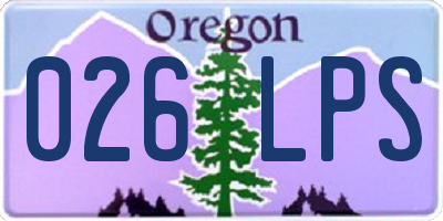 OR license plate 026LPS