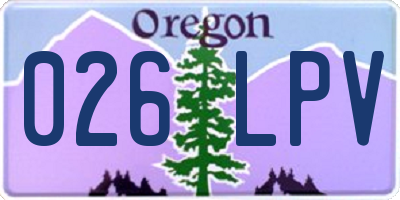 OR license plate 026LPV