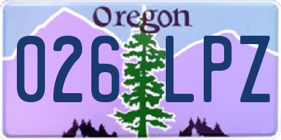 OR license plate 026LPZ