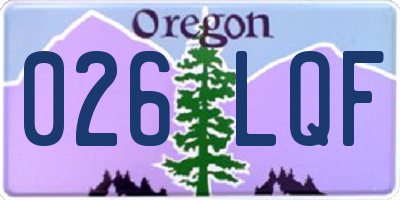 OR license plate 026LQF