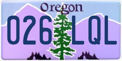 OR license plate 026LQL