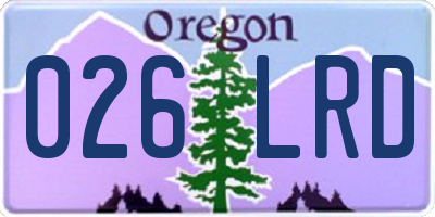 OR license plate 026LRD