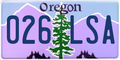 OR license plate 026LSA