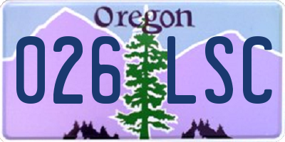 OR license plate 026LSC