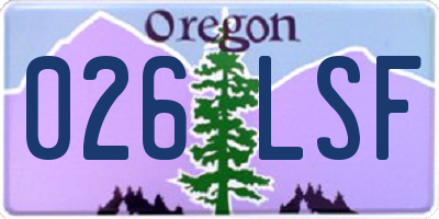 OR license plate 026LSF