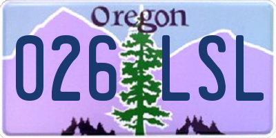 OR license plate 026LSL