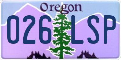 OR license plate 026LSP