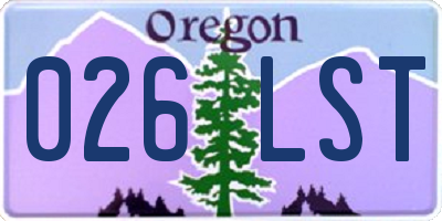 OR license plate 026LST