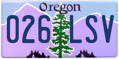 OR license plate 026LSV