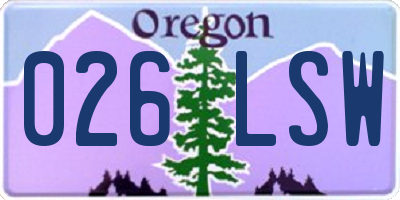 OR license plate 026LSW