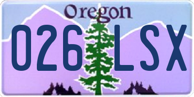 OR license plate 026LSX