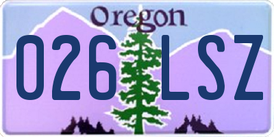 OR license plate 026LSZ
