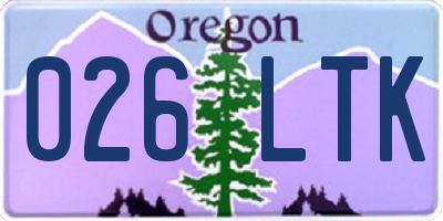OR license plate 026LTK