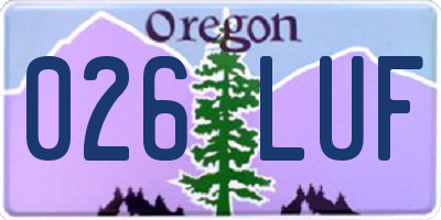 OR license plate 026LUF