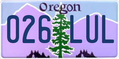 OR license plate 026LUL