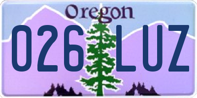 OR license plate 026LUZ