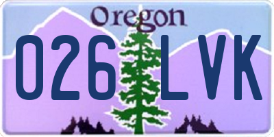 OR license plate 026LVK