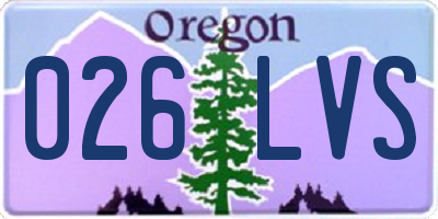 OR license plate 026LVS