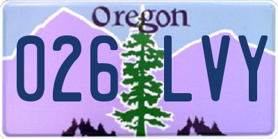 OR license plate 026LVY