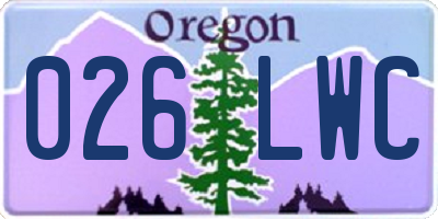 OR license plate 026LWC