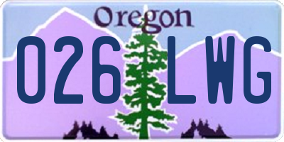OR license plate 026LWG