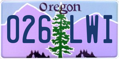 OR license plate 026LWI