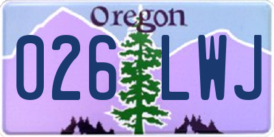 OR license plate 026LWJ