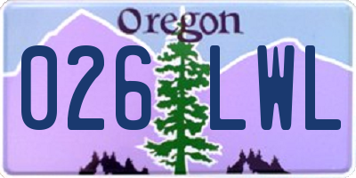 OR license plate 026LWL