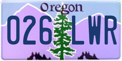 OR license plate 026LWR