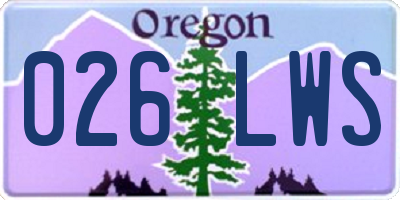 OR license plate 026LWS