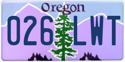 OR license plate 026LWT