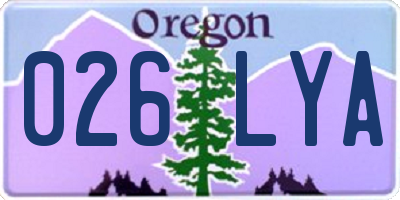 OR license plate 026LYA
