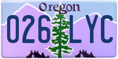 OR license plate 026LYC