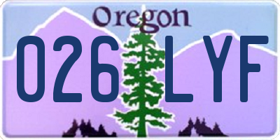 OR license plate 026LYF