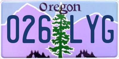 OR license plate 026LYG