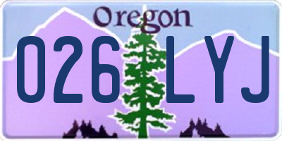 OR license plate 026LYJ