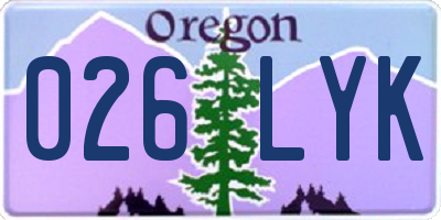 OR license plate 026LYK