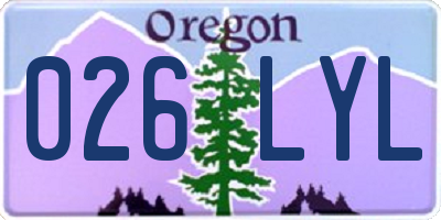 OR license plate 026LYL