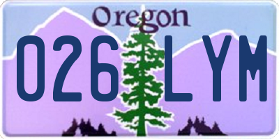 OR license plate 026LYM
