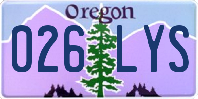 OR license plate 026LYS
