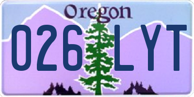 OR license plate 026LYT