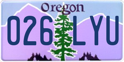 OR license plate 026LYU