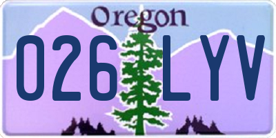 OR license plate 026LYV