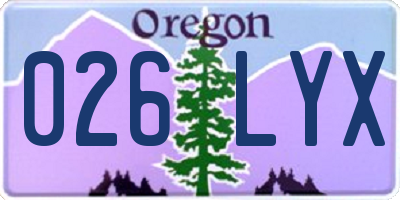 OR license plate 026LYX
