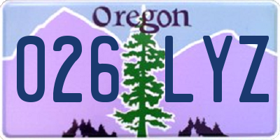 OR license plate 026LYZ