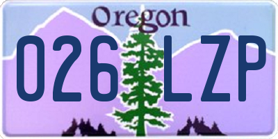 OR license plate 026LZP